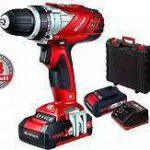 מקדחה/מברגה נטענת + 2 סוללות 18v1.5Ah ,מטען ומזוודת קשה היינל- Einhell